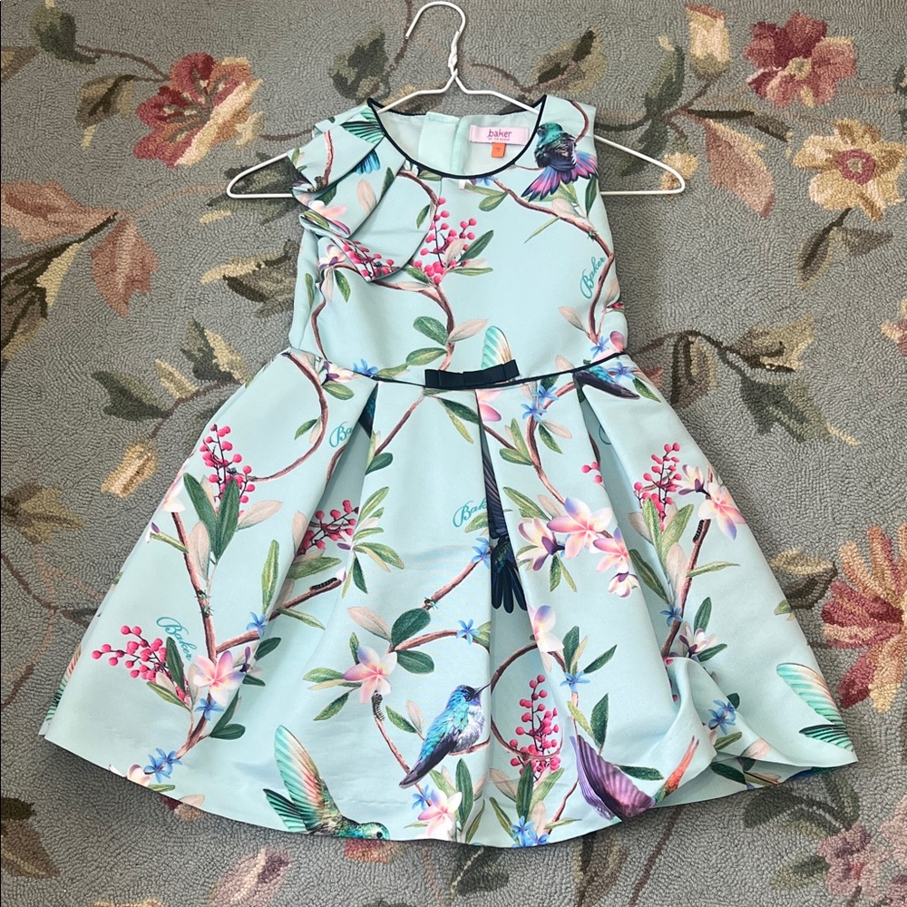 Baker by Ted Baker Mint Floral & Bird Fit-and-Flare Dress